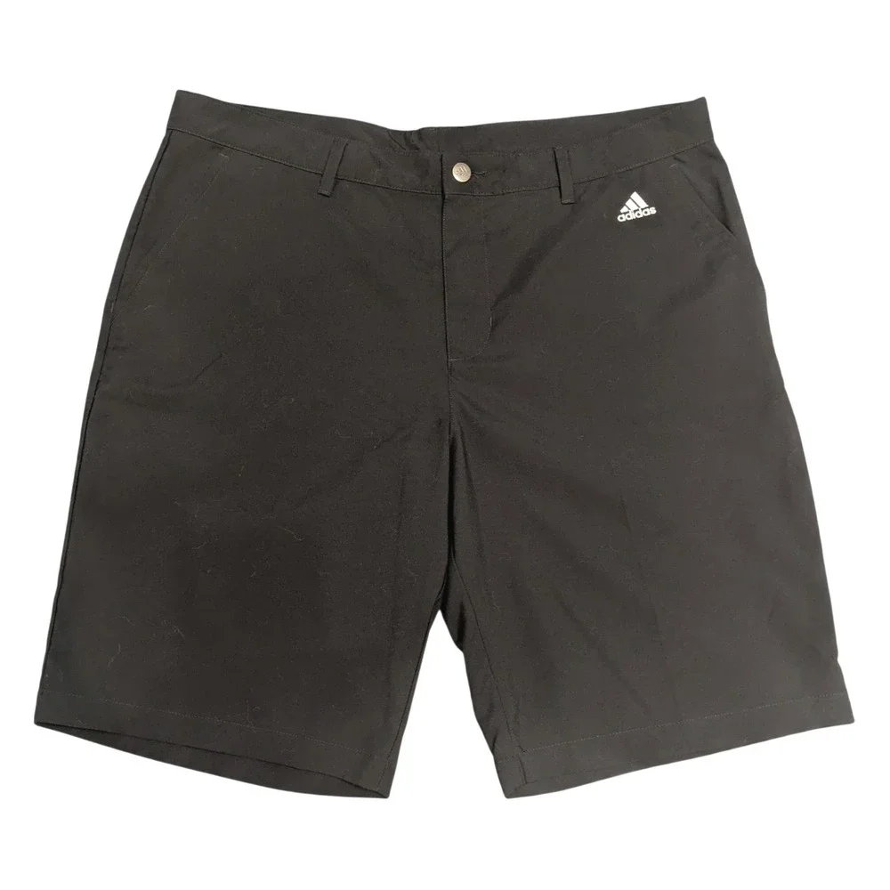 Adidas Mens Black Golf Shorts Size 38 Embroidered Logo 3-Stripe‎ Performance